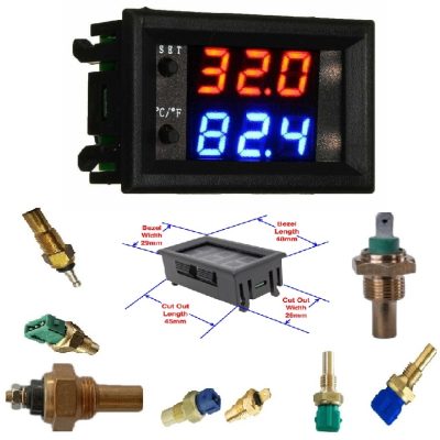آمپر آب دیجیتال آلارم دار 12 و 24 ولت برای خودرو های سبک و سنگین مدل B1214